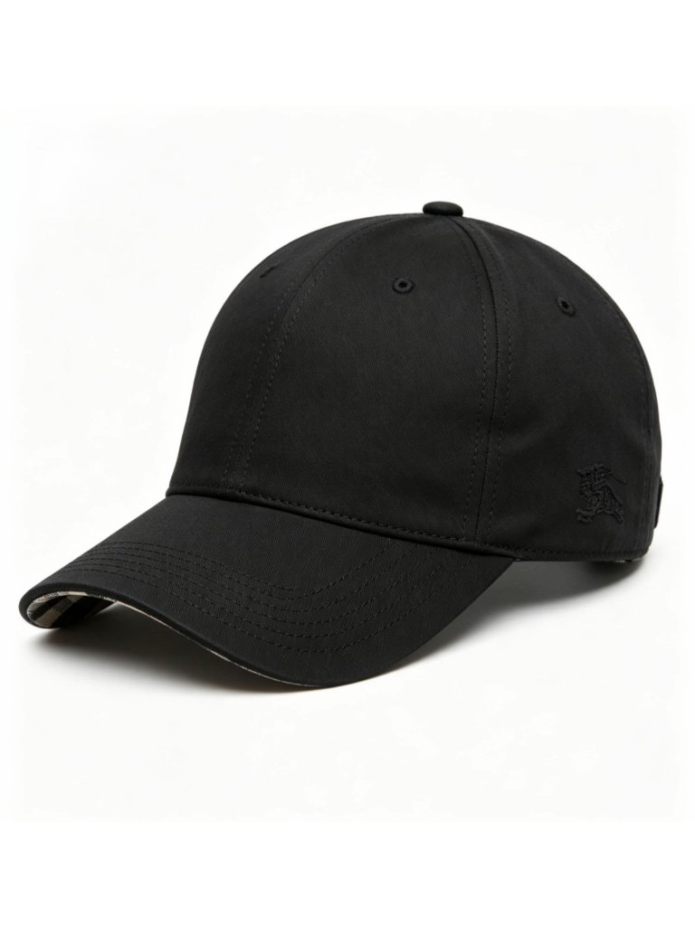 Burberry Check Lined Cotton Blend Baseball Cap Black M 8083524